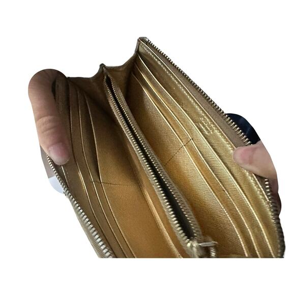 Prada Gold Saffiano Ziparound Zippy Long Wallet - Picture 12 of 16